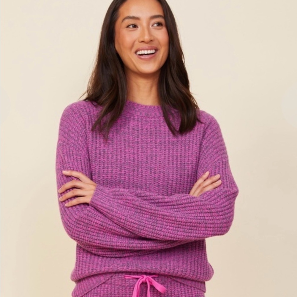 Monrow Women's Wool Cashmere Spacedye Sweater Acai MONROW – Medium – NWT